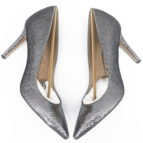 Sam Edelman Hazel Shoes Pumps Size 10 Pointy Toe Metallic Sequin Party Glam Chic - Picture 3 of 11